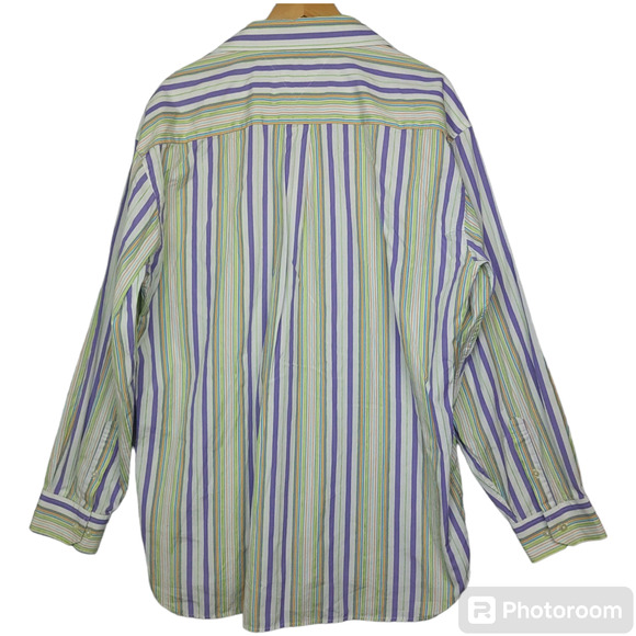 Vintage 90s Tommy Hilfiger Men's Long Sleeve Button-Up Shirt XL 80's 2 Ply - Picture 9 of 16